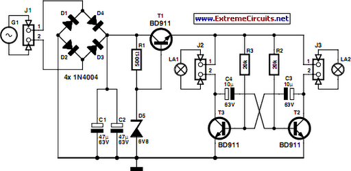 LED Bike Light Circuit Schematic