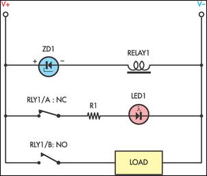 Simple under-voltage cut-out circuit schematic
