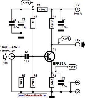 Sine Wave To TTL Converter Circuit Diagram