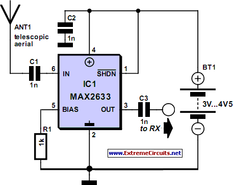 Single-Chip VHF RF Preamp circuit schematic