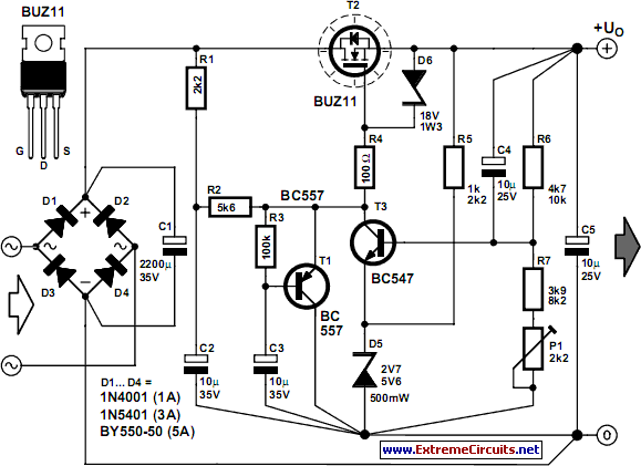 Stable Filament Supply circuit schematic