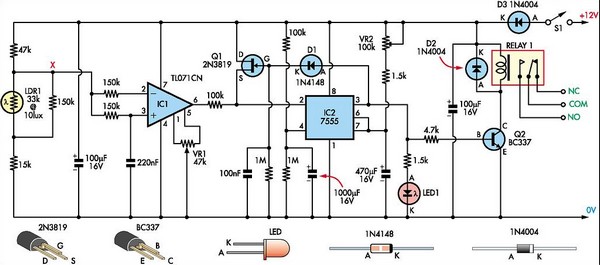 Super light sensor circuit schematic