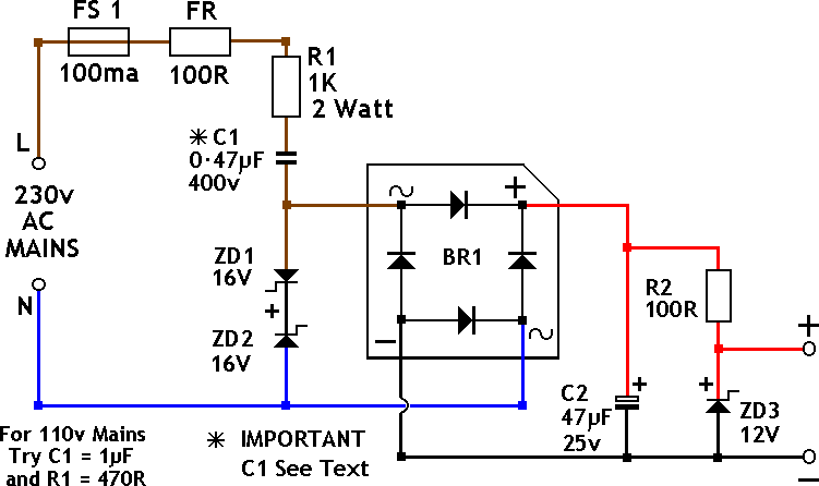 Transformerless Power Supply Circuit