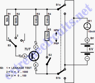 Transistor Tester circuit diagram