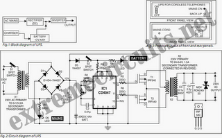 UPS For Cordless Telephones circuit diagram